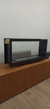 Біокамін вбудований тунельний рамочний 1100*580*250 мм. Чорний