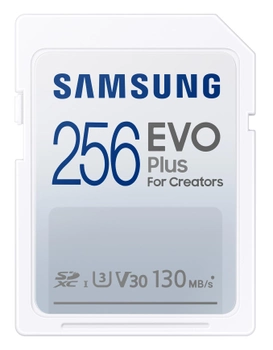 Карта пам'яті Samsung Evo Plus SDXC 256GB Class 10 UHS-I U3 V30 (MB-SC256K/EU)
