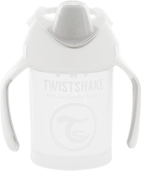 Kubek niekapek Twistshake Pearl Mini z silikonowym smoczkiem 230 ml biały (7350083120533)