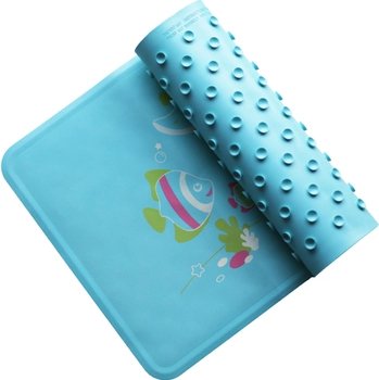 Детский резиновый коврик для ванны Kinderenok M Голубой с рисунком ('071115)