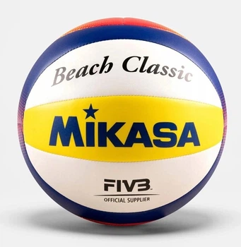 Мяч для пляжного волейбола Mikasa Beach Classic BV552C-WYBR №5 Бело-желтый