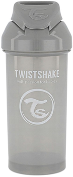 Чашка-непроливайка Twistshake із силіконовою трубочкою 360 мл 6міс.+ Сіра (7350083126801)
