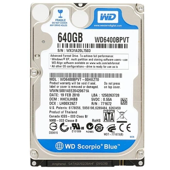 Накопичувач HDD 2.5" SATA 640GB WD Blue 5400rpm 8MB (WD6400BPVT) гар. 12 міс. - Refubrished