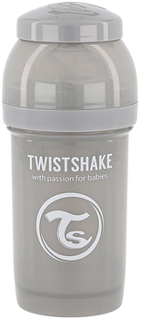 Butelka do karmienia antykolkowa Twistshake z silikonowym smoczkiem 180 ml szara (7350083122544)