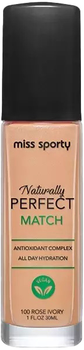 Тональна основа Miss Sporty Naturally Perfect Match 100 Rose Ivory 30 мл (3616303417635)