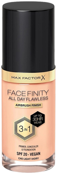Podkład matujący Max Factor Facefinity All Day Flawless 3 w 1 C40 Light Ivory 30 ml (3616303999339)
