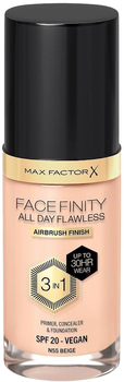 Podkład matujący Max Factor Facefinity All Day Flawless 3 w 1 N55 Beige 30 ml (3616303999469)