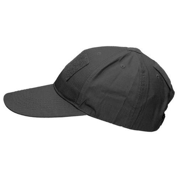 Бейсболка тактическая Mil-Tec CAP рип-стоп черная размер универсальный (12319002)