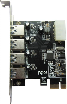 Плата розширення Dynamode PCI-E to USB 3.0 - 4 зовнішні порти, NEC μPD720201 (USB3.0-4-PCIE)