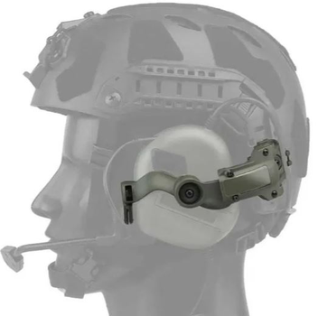 Крепление адаптер на каске шлем HD-ACC-08 Olive для наушников Peltor/Earmor/Howard (Чебурашка)