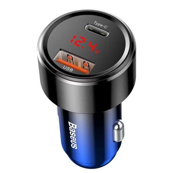Автомобильное зарядное устройство Baseus Magic Series PPS Digital Display 45W USB + Type-C 6A Быстрая зарядка Quick Charge 4.0 Зарядка в авто Blue