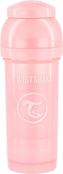 Butelka do karmienia antykolkowa Twistshake z silikonowym smoczkiem 260 ml różowa (7350083122551)