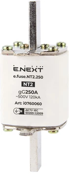 Предохранитель ножевой с плавкой вставкой NT2 250А gG [i0760060] e.fuse.nt2.250 E.NEXT