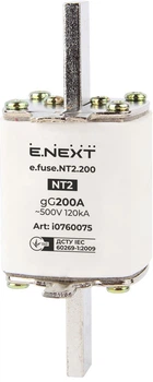 Запобіжник ножовий з плавкою вставкою NT2 200А gG [i0760075] e.fuse.nt2.200 E.NEXT