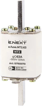 Предохранитель ножевой с плавкой вставкой NT2 63А gG [i0760070] e.fuse.nt2.63 E.NEXT