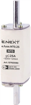 Предохранитель ножевой с плавкой вставкой NT0 25А gG [i0760080] e.fuse.NT0.25 E.NEXT