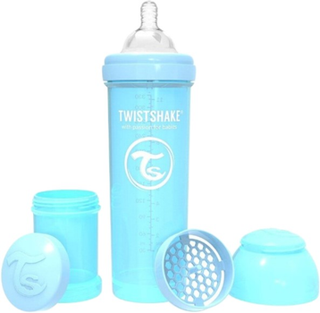 Пляшка для годування антиколікова Twistshake із силіконовою соскою 330 мл блакитна (7350083122629)