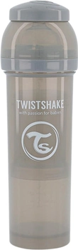 Butelka do karmienia antykolkowa Twistshake z silikonowym smoczkiem 330 ml szara (7350083122667)