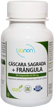 Дієтична добавка Sanon Cáscara Sagrada + Frángula 60 капсул по 500 мг (8436556086007)