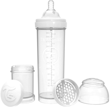 Пляшка для годування антиколікова Twistshake із силіконовою соскою 330 мл біла (7350083120182)