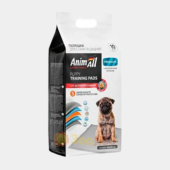 Пеленки AnimAll для собак и щенков, с активированным углем, 60х90 см, 10 шт