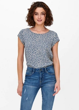 Блуза в цветы с молнией сзади Only Синяя 11205 XL (48)