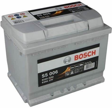 Акумулятор Bosch S5 Silver Plus 63Ah, EN610 правий "+" 242x175x190 (ДхШхВ) 0 092 S50 0501