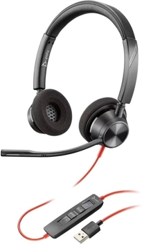Słuchawki Plantronics Poly BlackWire 3320, BW3320-M USB-A Czarne (214012-01)