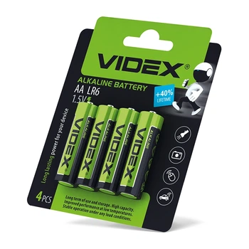 Батарейка пальчикові лужні 4шт Videx LR6/AA Blister Card (LR6/AA 4pcs BC)