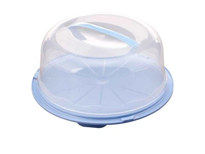 Тортовниця R-PLASTIC з кришкою кругла Блакитна 340мм