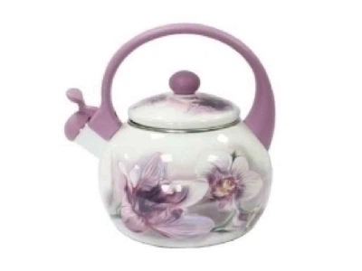 Чайник зі свистком ZAUBERG 2,2л Орхідея FT7 5/L PINK HANDLE