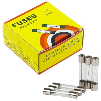 Предохранители стеклянные 100шт цилиндрический 250В 8А Fuses 5x20мм