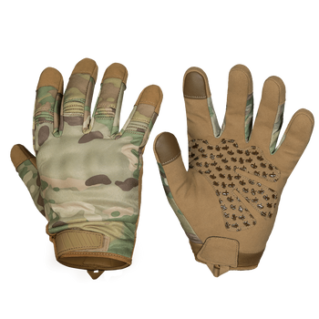 Тактичні захисні рукавички універсальні польові рукавиці для силових структур CAMOTEC 7221(XL) Мультикам TR_7221(XL)