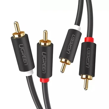 Кабель аудио Ugreen AV104 2RCA to 2RCA 0.5m Черный (50285)