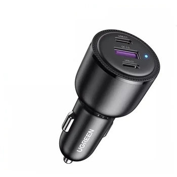 Автомобильное зарядное устройство 69W Ugreen адаптер для быстрой зарядки USB C PD и QC3.0 Black (20467)