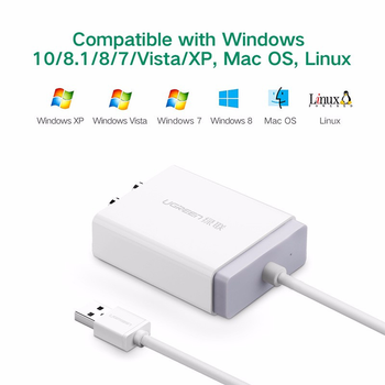 Внешняя звуковая карта Ugreen USB RCA 3.5mm White (30521)