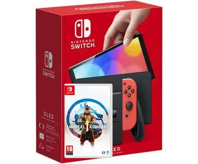 Nintendo Switch (OLED model) Neon Blue-Red + Игра Mortal Kombat 1 (русские субтитры)