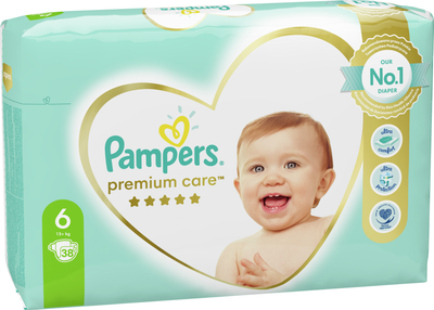 Pieluchy Pampers Premium Care Rozmiar 6 (13+ kg) 38 szt (8001841105130)
