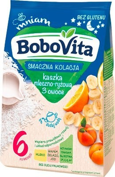 Молочна каша Bobovita рис апельсин, банан, персик 6міс (74005)