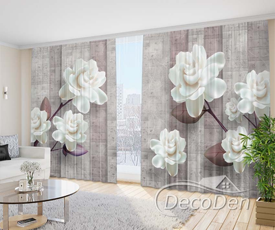 Фото Штори PHOTODECOR "3D квіти білих троянд"