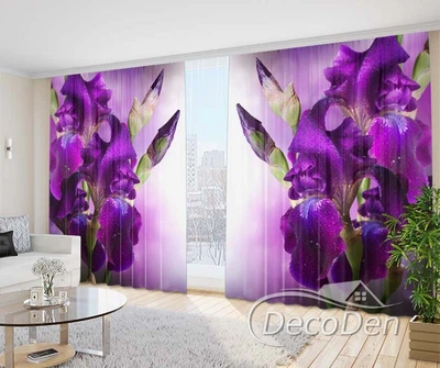 3D Фото Штори PHOTODECOR "Фіолетові оксамитові іриси"
