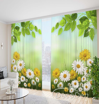 Фото Штори PHOTODECOR "Ромашки та листочки"