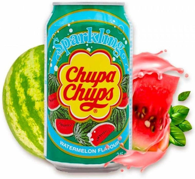 Напій сильногазований Chupa Chups кавун Watermelon Sparkling Drink 345 мл