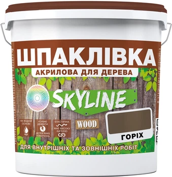 Шпаклівка для Дерева готова до застосування акрилова SkyLine Wood Горіх 4.5 кг (42471396_rozetka)