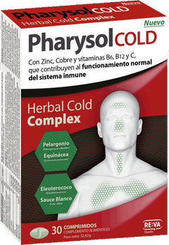 Naturalny suplement Reva Health Pharysol Cold 30 tabletek (8436540335579)