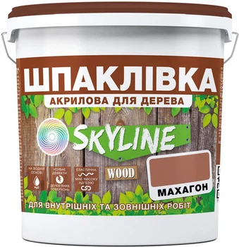 Шпаклівка для Дерева готова до застосування акрилова SkyLine Wood Махагон 1.5 кг (43399201_rozetka)