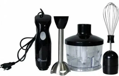 Блендер погружной 3в1 с чашей измельчителем и венчиком Domotec MS-5103 500Вт нержавіюча сталь Black