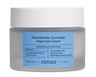 Зволожуючий гель-крем з ніацинамідом та гідролатом огірка Meisani Niacinamide Cucumber Aqua Gel Cream 50 мл