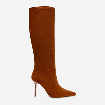 Kozaki damskie zamszowe na szpilce do kolana z szeroką cholewką Steve Madden Intruder Boot SM11002591-003 37 23 cm Brązowe (8720857107432)