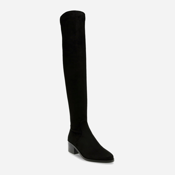 Muszkieterki damskie zamszowe na słupku za kolano Steve Madden Salvador Boot SM11002711-001 37 23 cm Czarne (8720857168945)